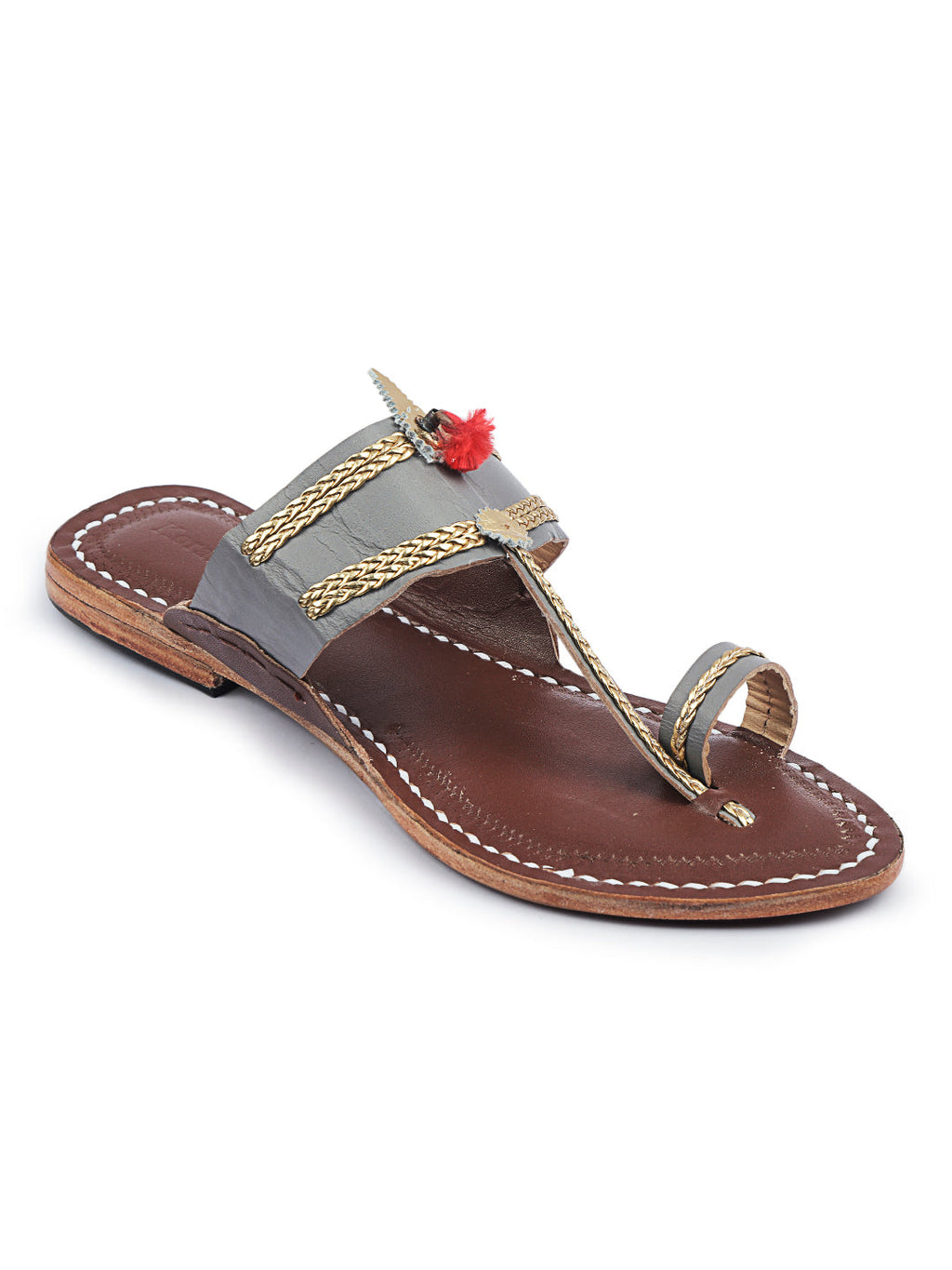 Headturner Grey- women's kolhapuri chappal