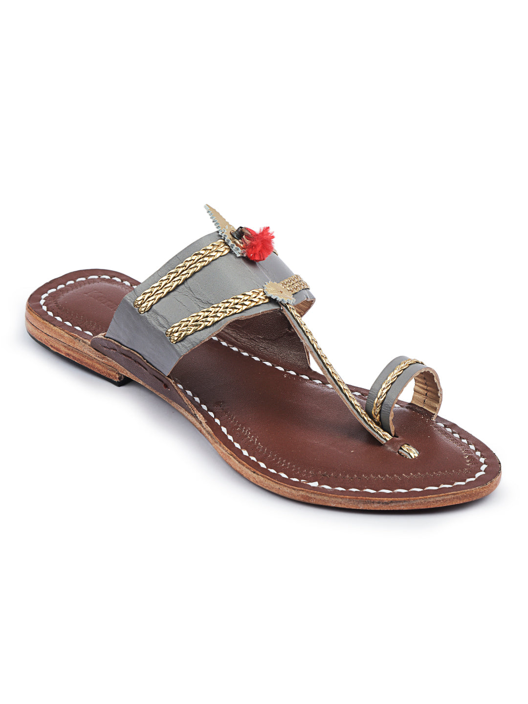 Headturner Grey- women's kolhapuri chappal