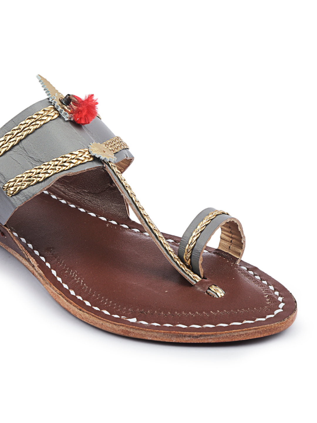 Headturner Grey- women's kolhapuri chappal