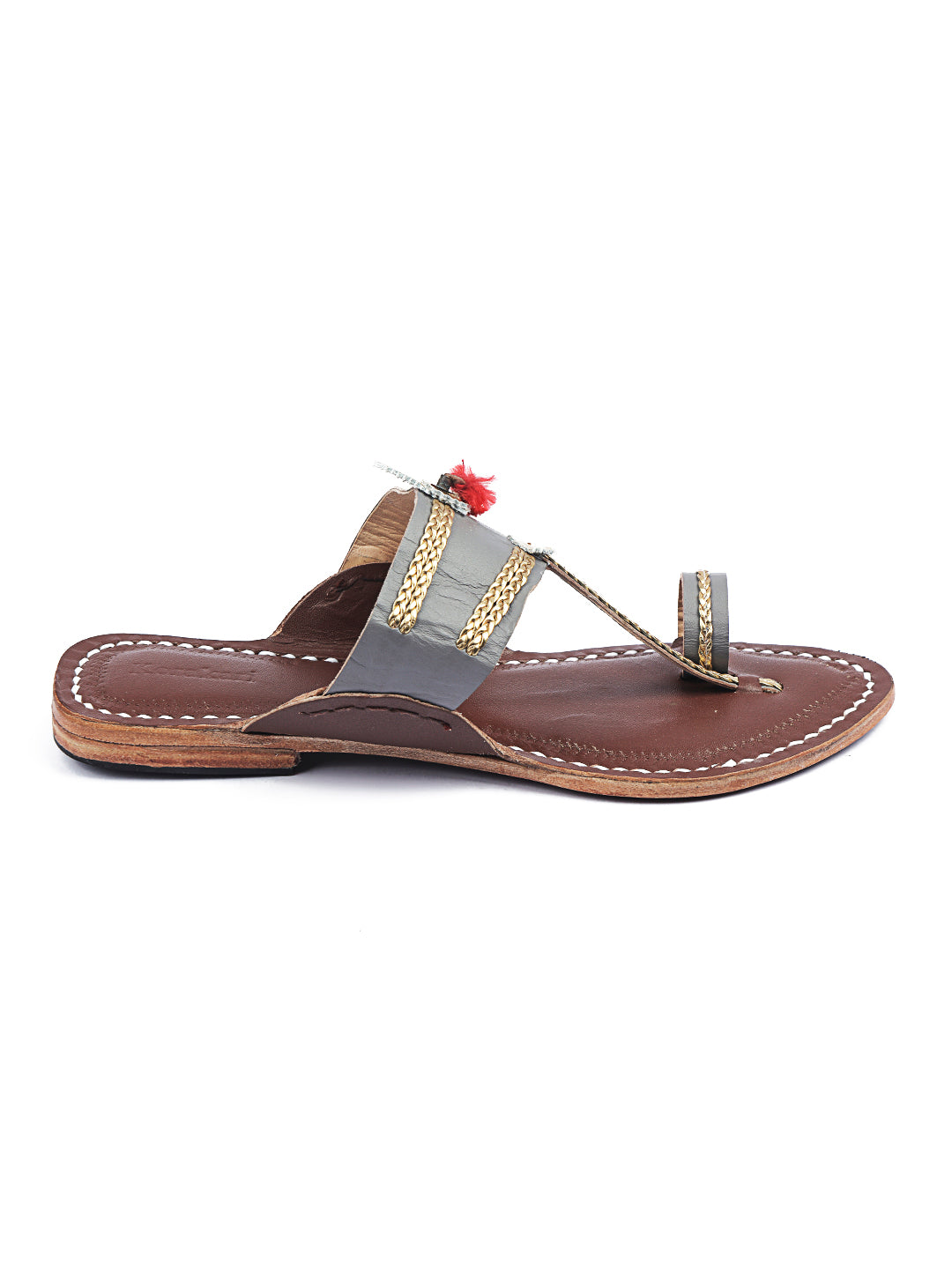 Headturner Grey- women's kolhapuri chappal