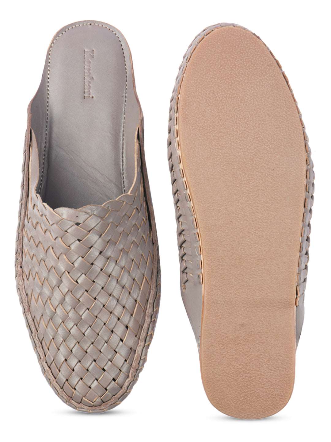 Half Kolhapuri Grey - Kolhapuri Chappal for men