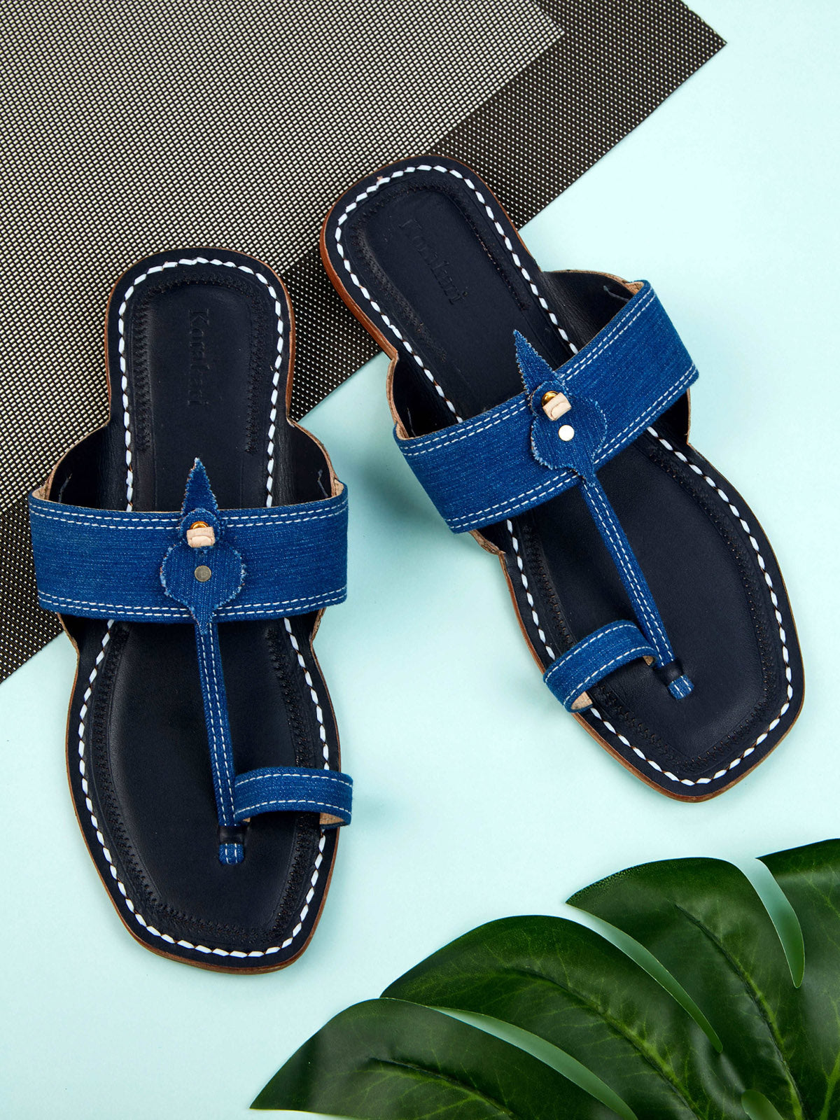 Blue Denim Dapper - Men's Kolhapuri Chappal