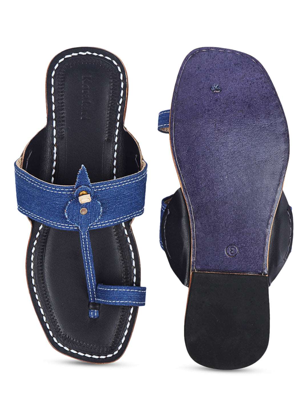 Blue Denim Dapper - Men's Kolhapuri Chappal