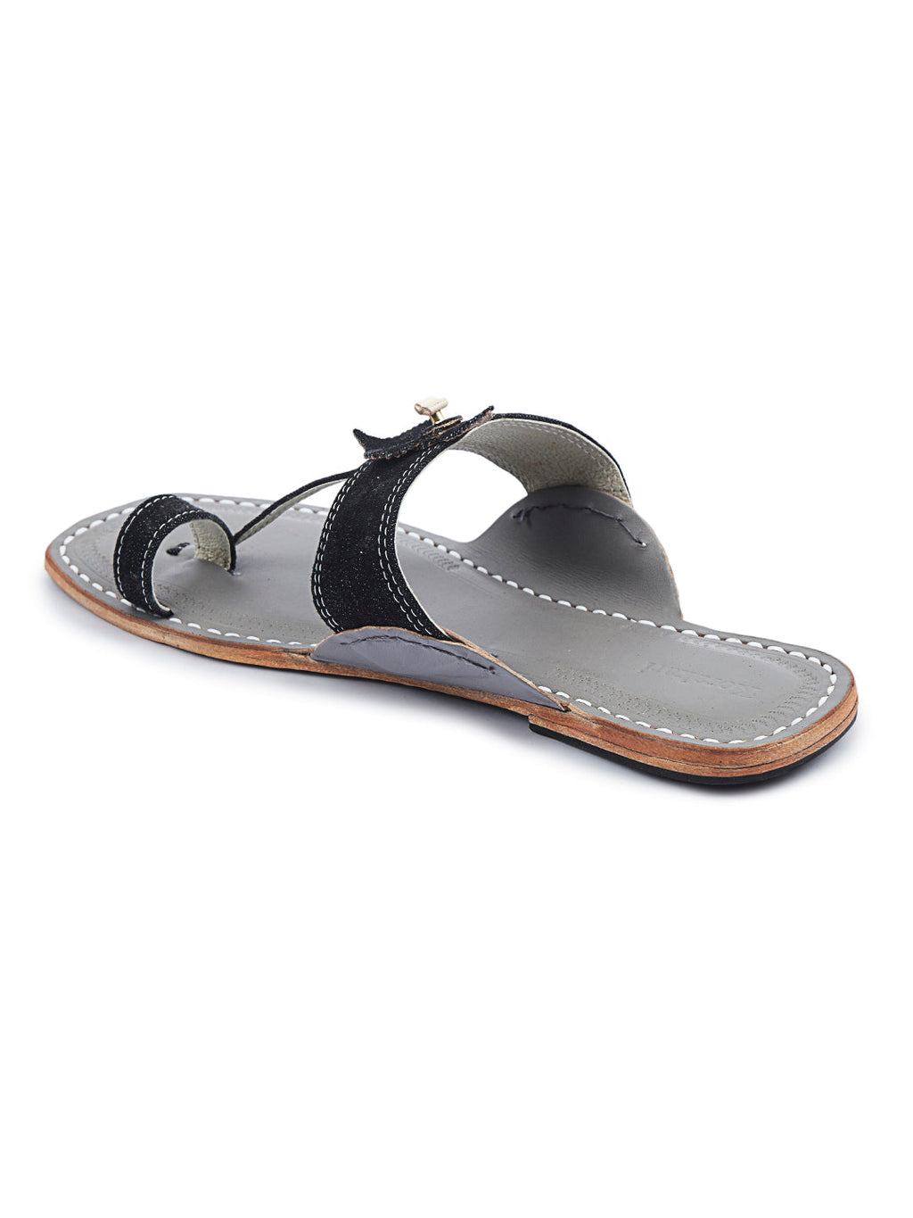 Black Denim Dapper - Kolhapuri Chappal Men