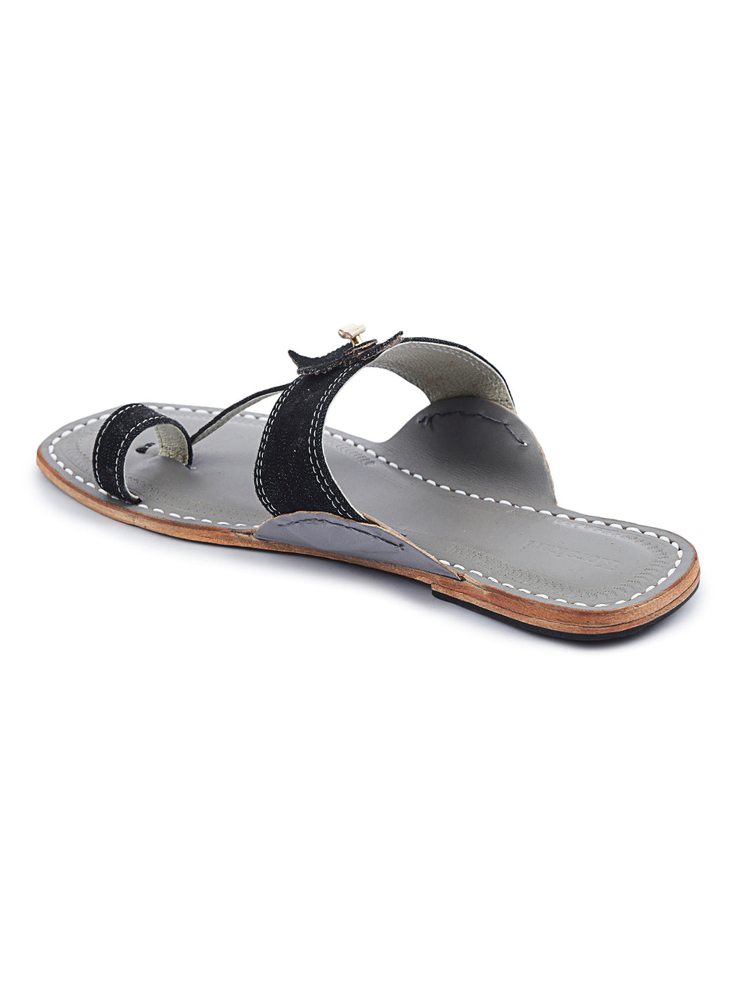 Black Denim Dapper - Kolhapuri Chappal Men