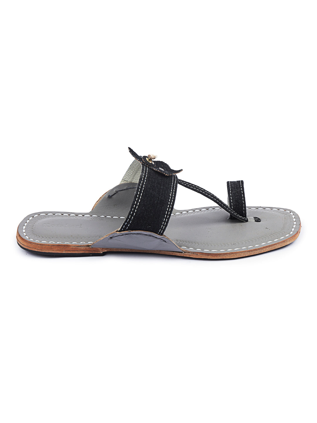 Black Denim Dapper - Kolhapuri Chappal Men