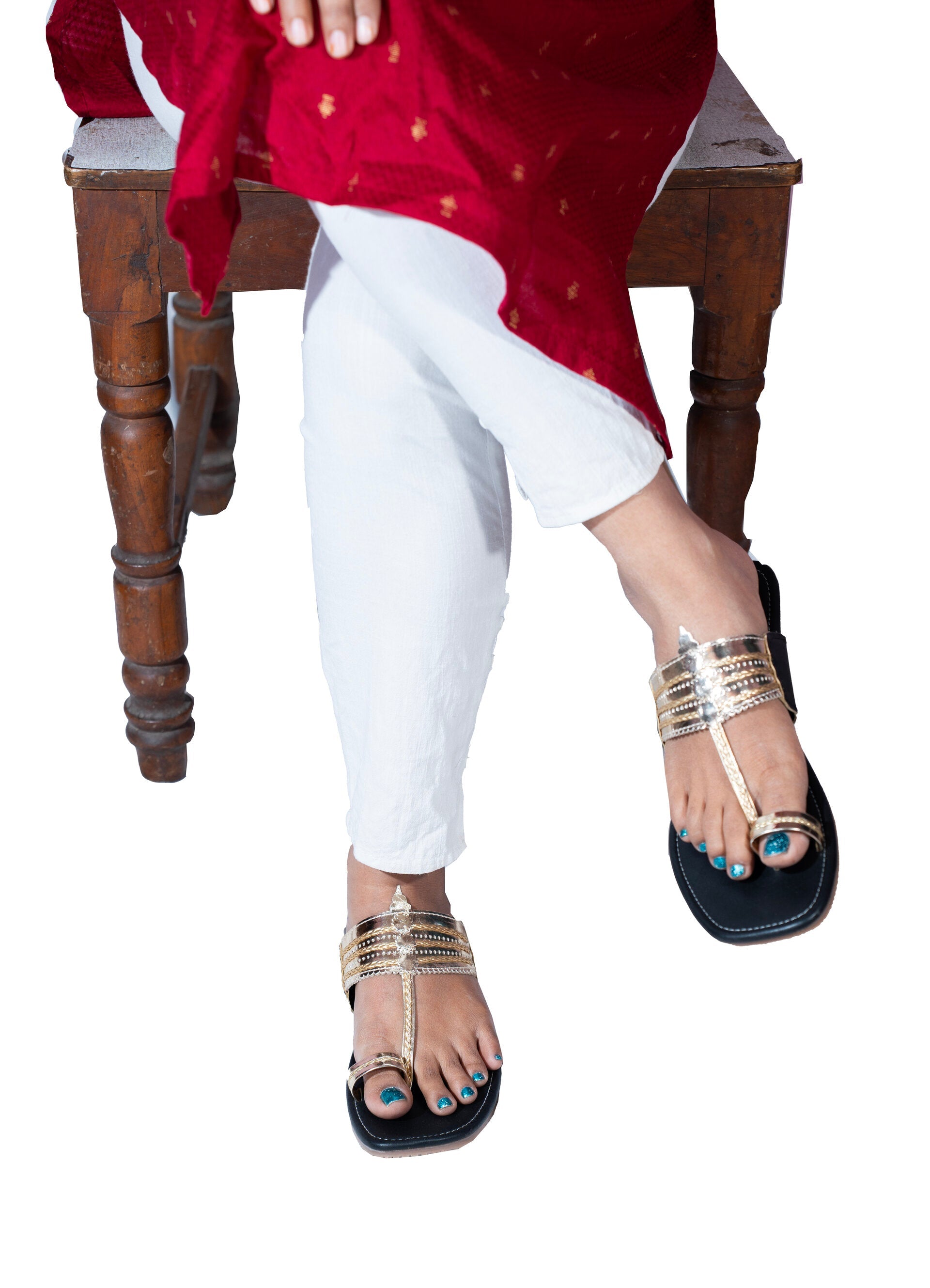 Golden Glow Walkers Kolhapuri Chappals for Women