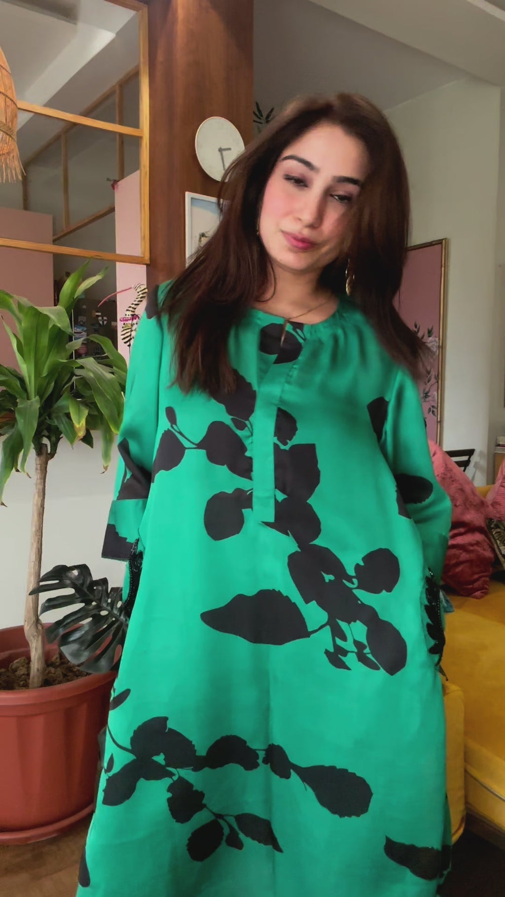 Floral Green Printed Kurta Set