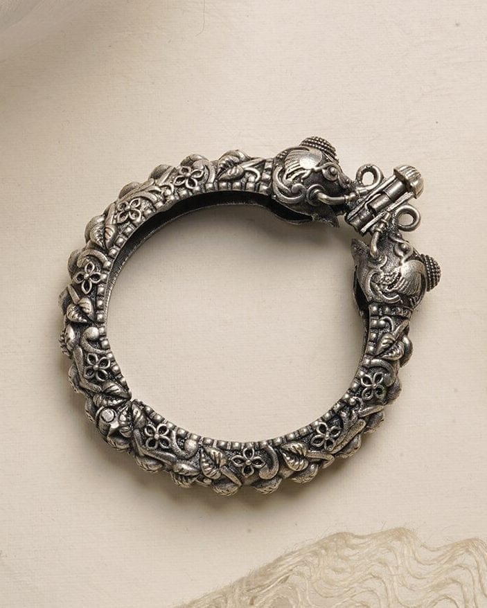 Elephant Kada Bangle – Traditional Silver Replica Best Openable Bracelet