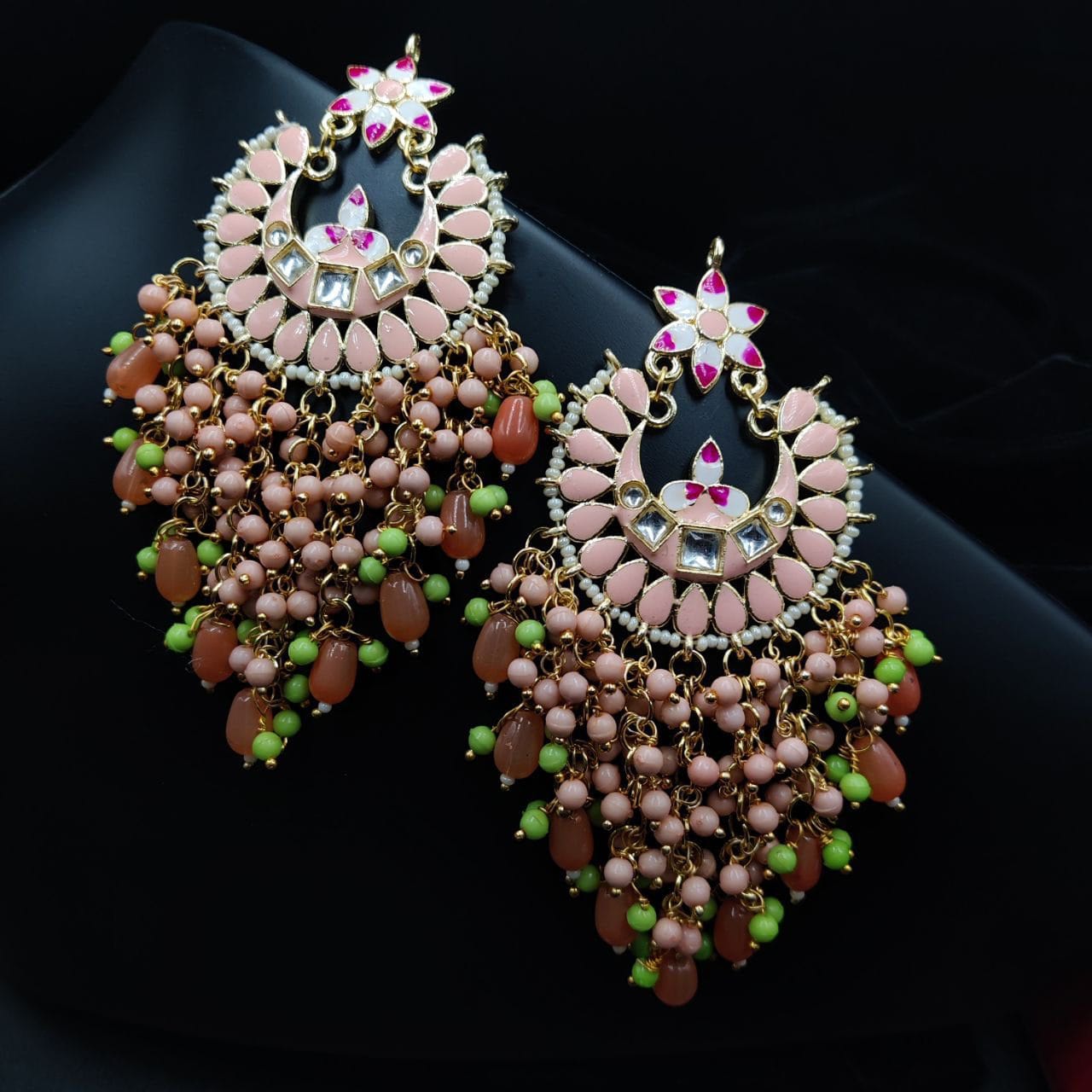 Vintage-inspired oxidized necklace with jhumka for a touch of elegance