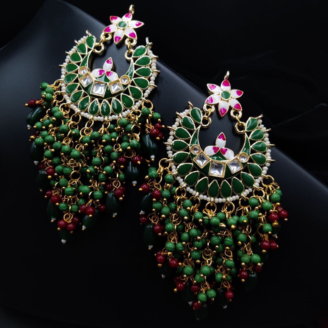 Vintage-inspired oxidized necklace with jhumka for a touch of elegance