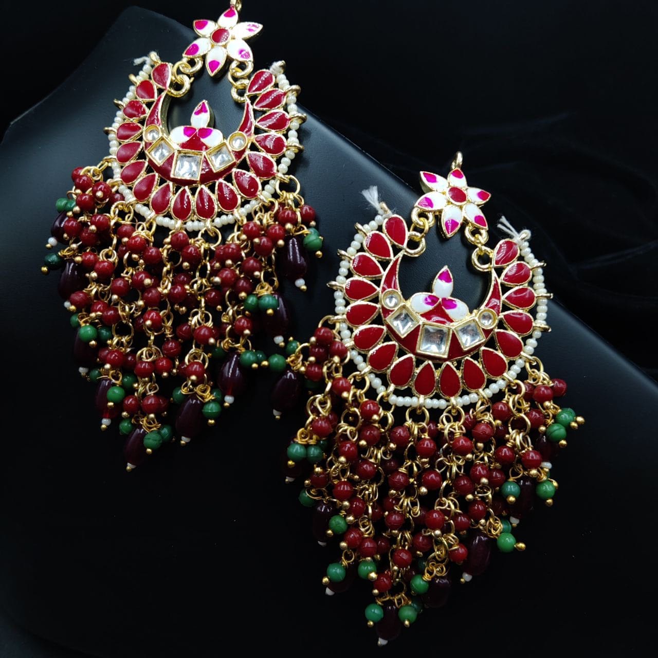 Vintage-inspired oxidized necklace with jhumka for a touch of elegance