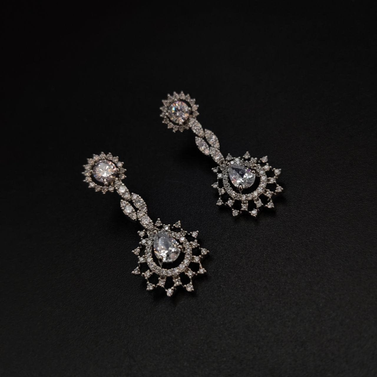 Elegant Statement Necklace Set with American Diamonds