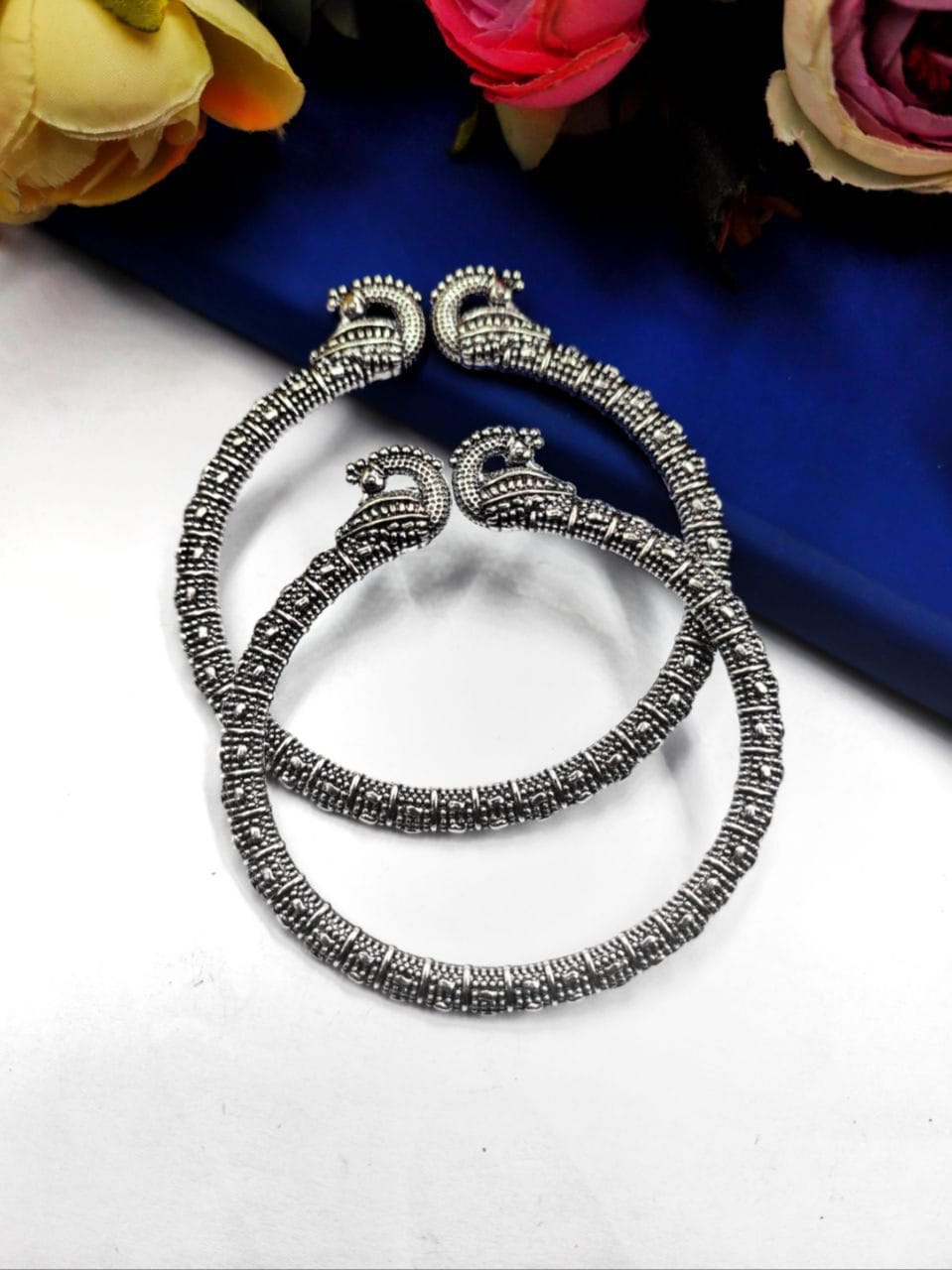 Peacock Bangles | Best Oxidised German Silver Bangle For Girls