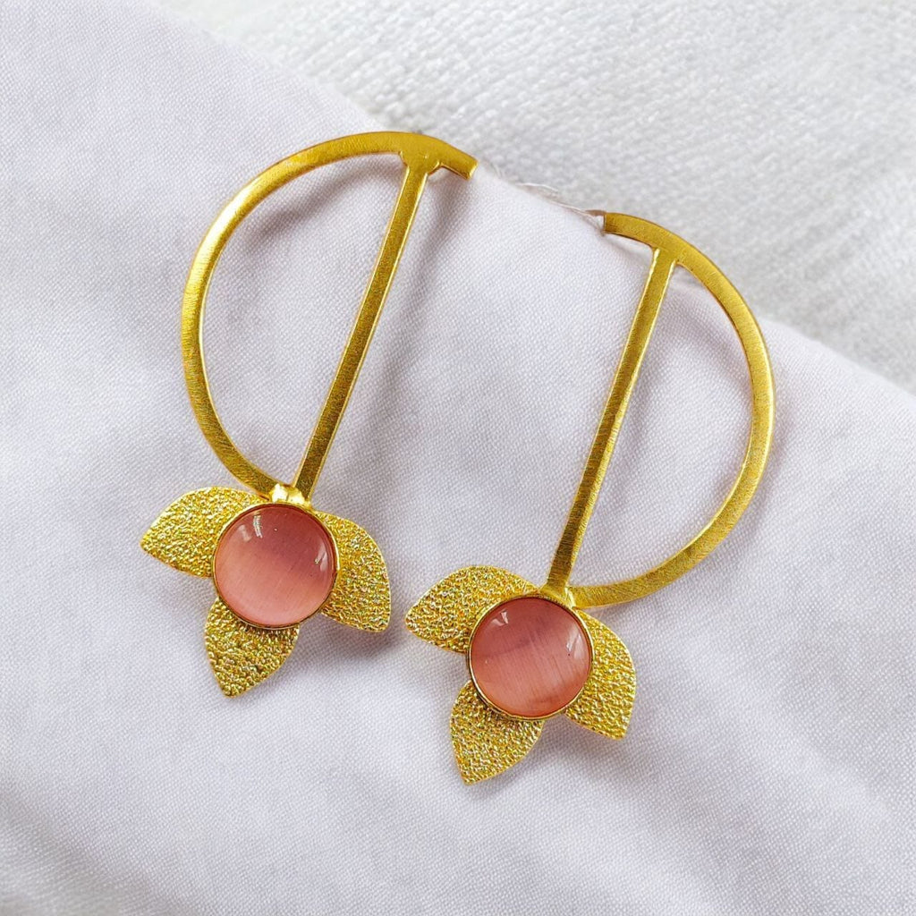 Light Weight Gold Polish Contemporary Earrings | Casual Wear Jewelry