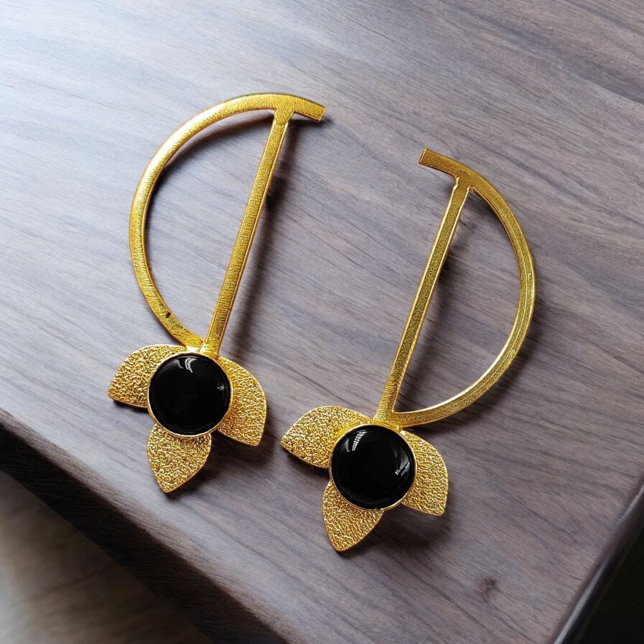 Light Weight Gold Polish Contemporary Earrings | Casual Wear Jewelry