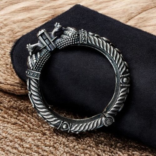 Antique Peacock Bracelet | Oxidized Openable Bangles | Traditional Kada
