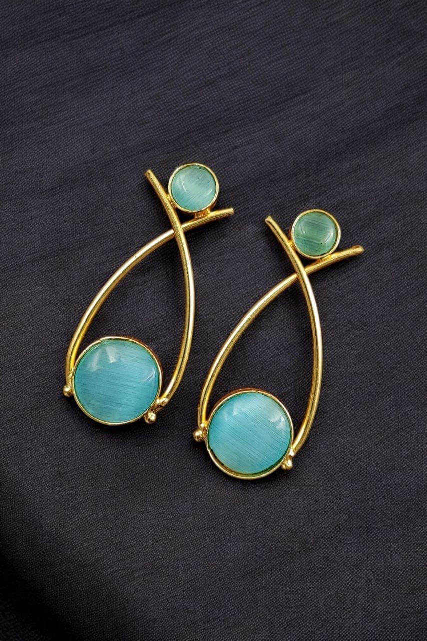 Indian Contemporary Earrings | Affordable Gold-Plated Partywear Earring For Girls
