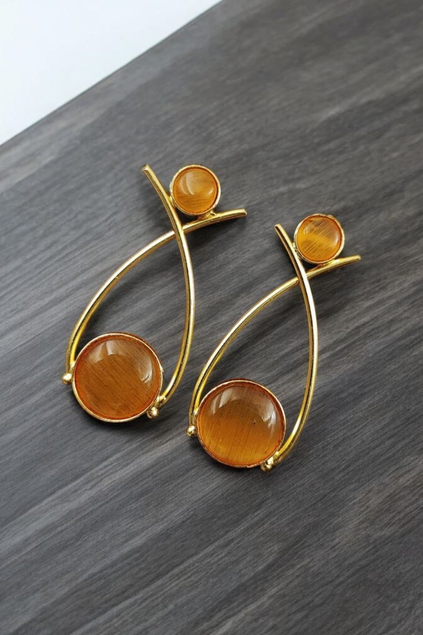 Indian Contemporary Earrings | Affordable Gold-Plated Partywear Earring For Girls