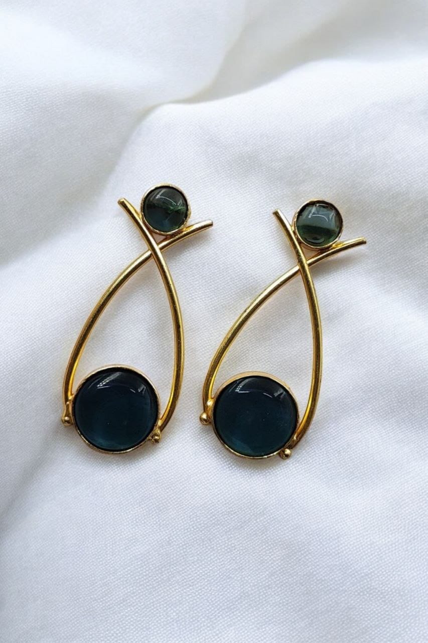 Indian Contemporary Earrings | Affordable Gold-Plated Partywear Earring For Girls