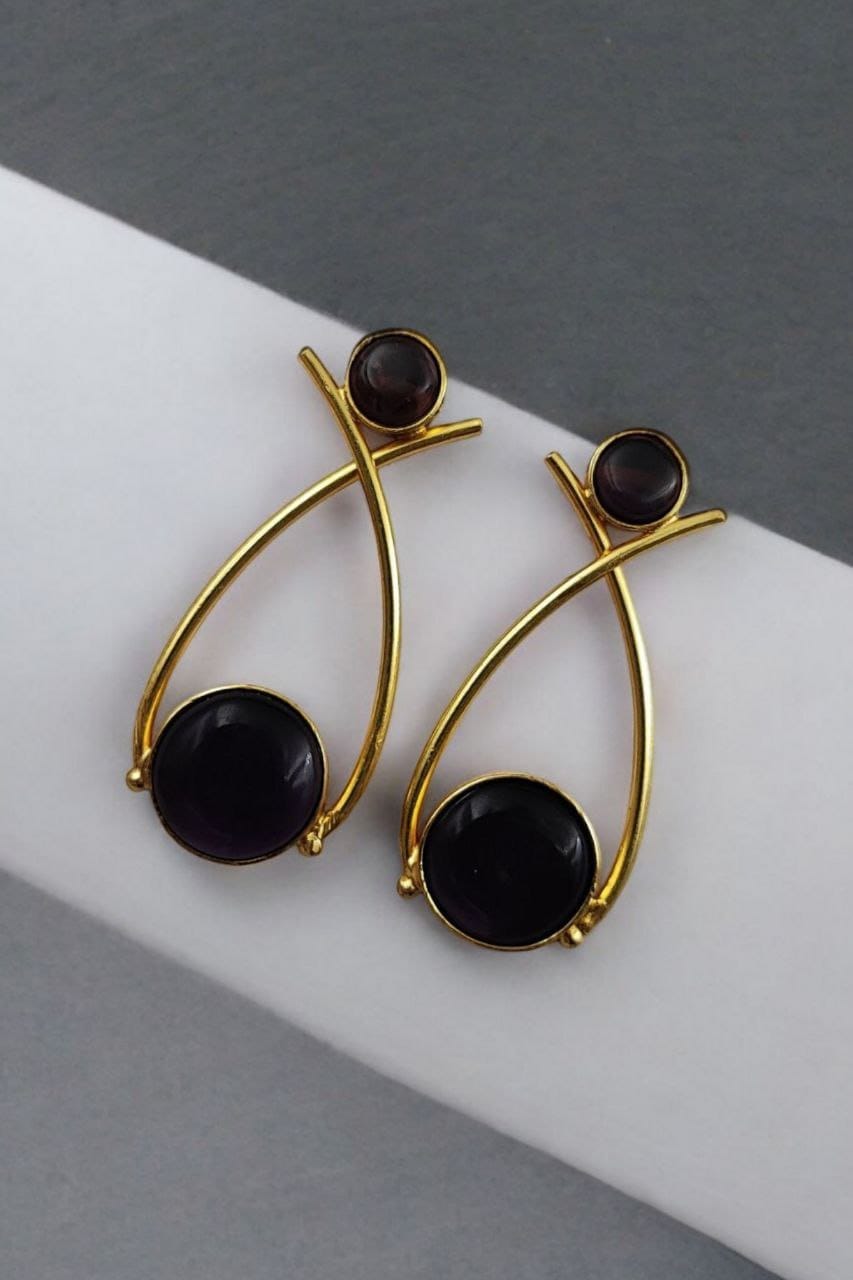Indian Contemporary Earrings | Affordable Gold-Plated Partywear Earring For Girls