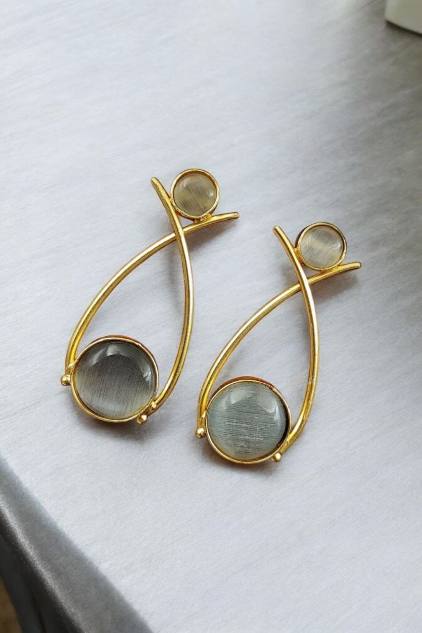 Indian Contemporary Earrings | Affordable Gold-Plated Partywear Earring For Girls