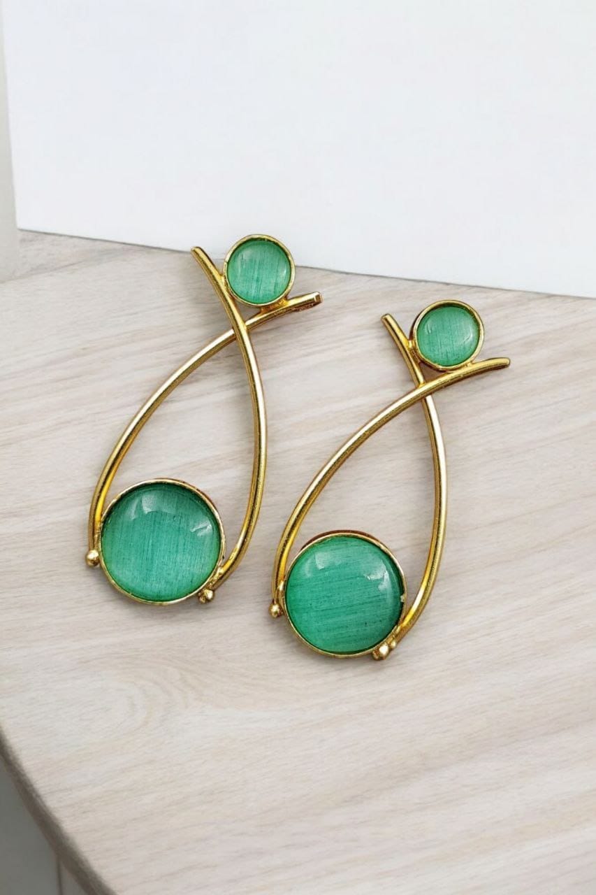 Indian Contemporary Earrings | Affordable Gold-Plated Partywear Earring For Girls