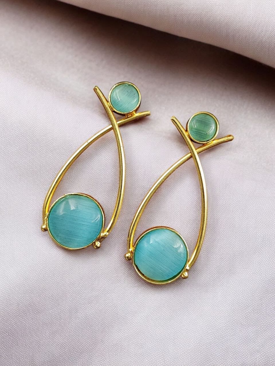 Indian Contemporary Earrings | Affordable Gold-Plated Partywear Earring For Girls