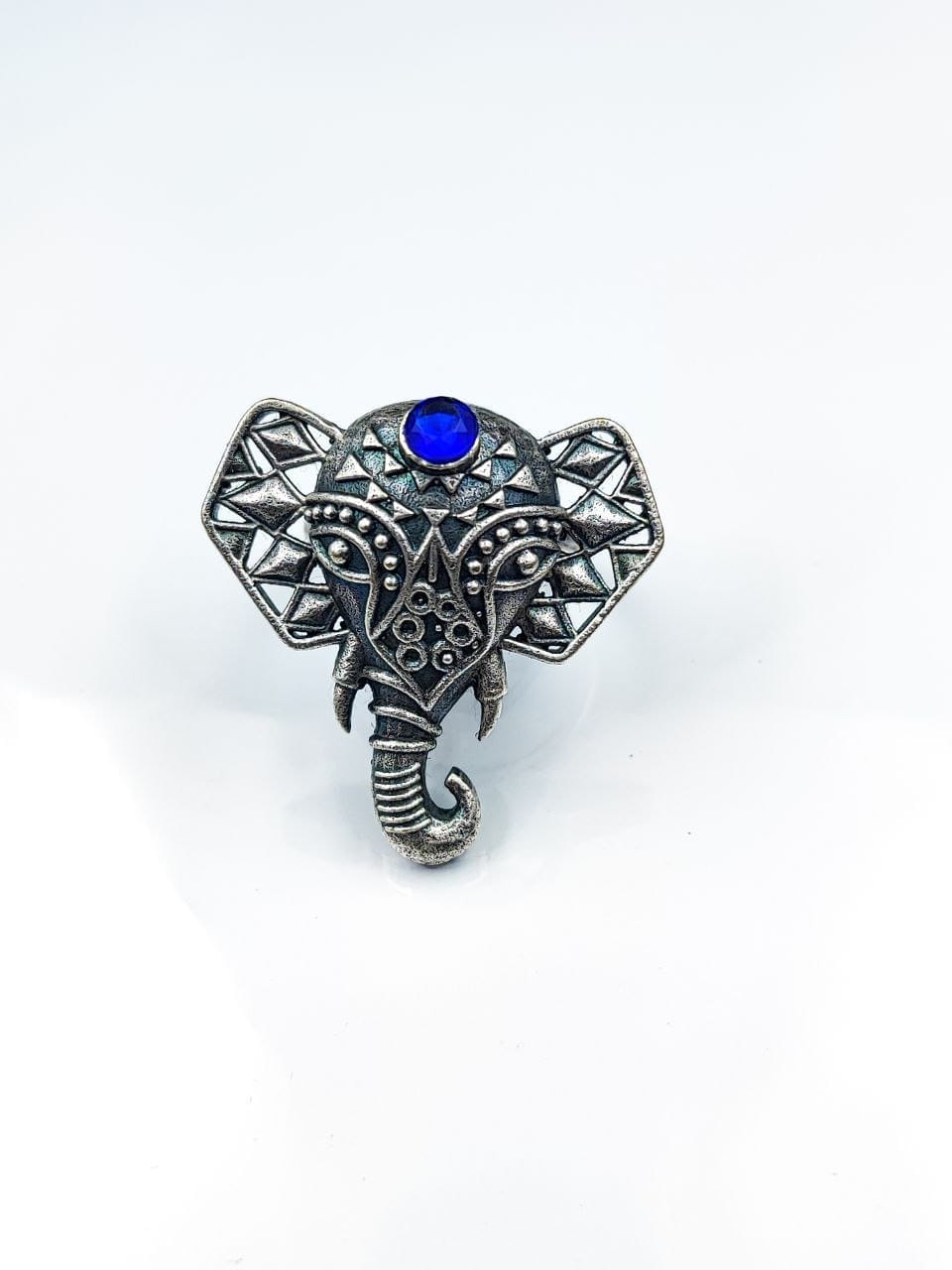 Oxidised Silver Replica Elephant Design Ring | Affordable Adjustable Size Rings For Girls