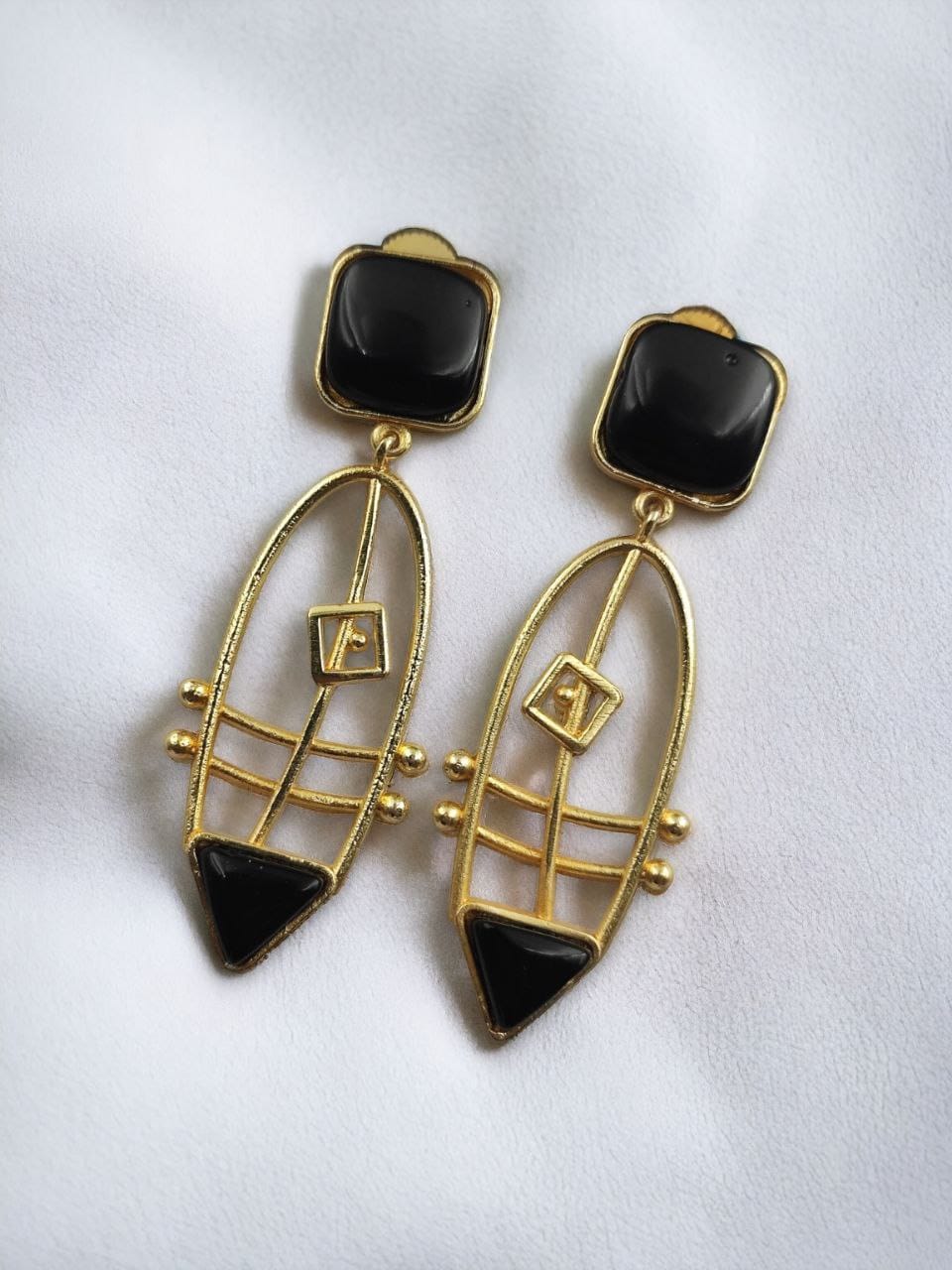 Modern Goldplated Monalisa Stone Earrings – Best Stylish Western Elegance