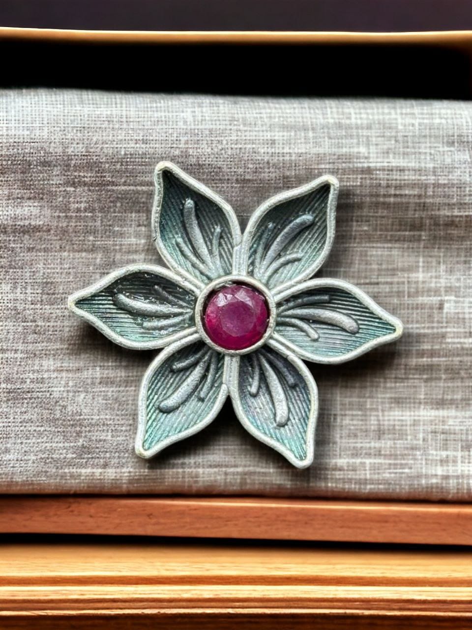 Perfect Adjustable Brass Flower Ring with Elegant Stone Detail