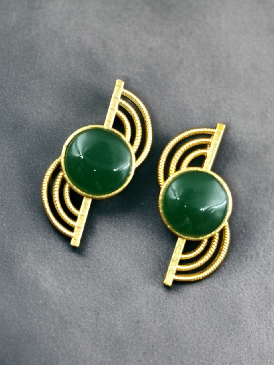 Exclusive Gold-Plated Stud With Stone | Light weighted Partywear Earring