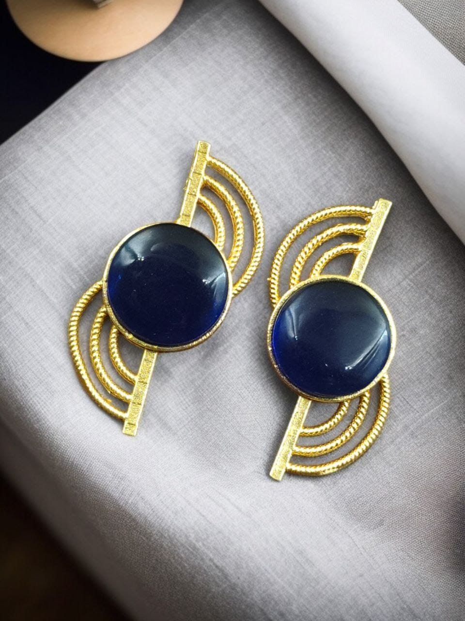 Exclusive Gold-Plated Stud With Stone | Light weighted Partywear Earring