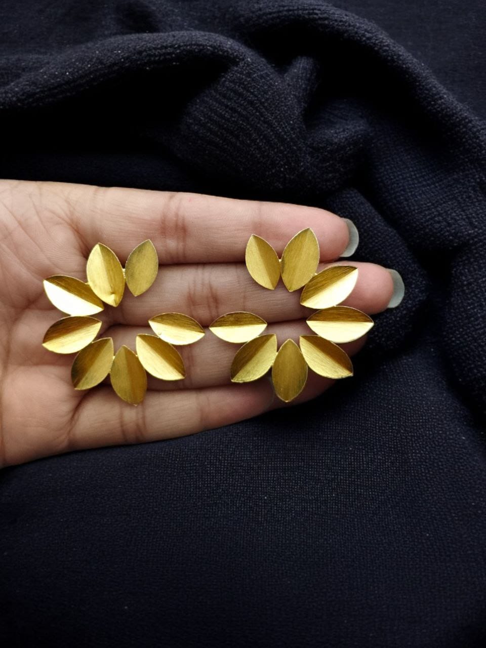 Stylish Golden Leaf Stud Earrings | Best Party Wear Contemporary Flower Jewelry