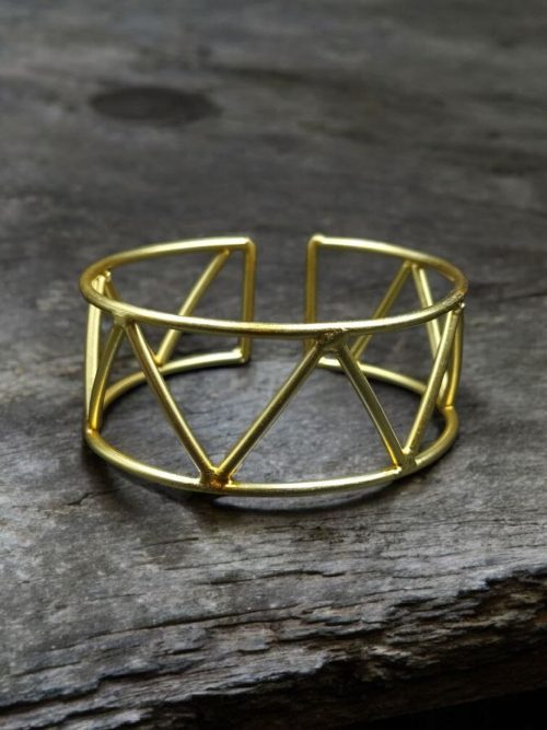 Handmade Geometric Cuff Bangles | Trendy & Unique Gold Plated Bracelet