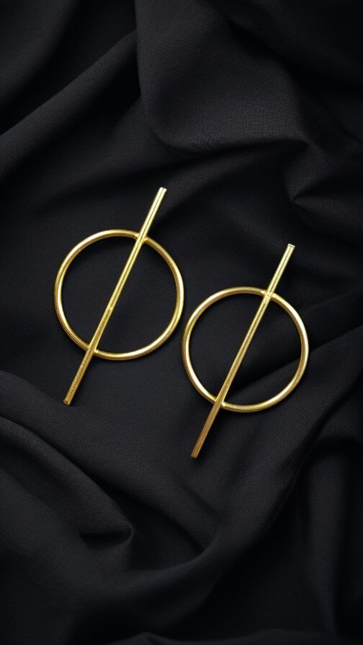 Western Style Geometric Earring In Circle – Best Gold Palted Jewelary