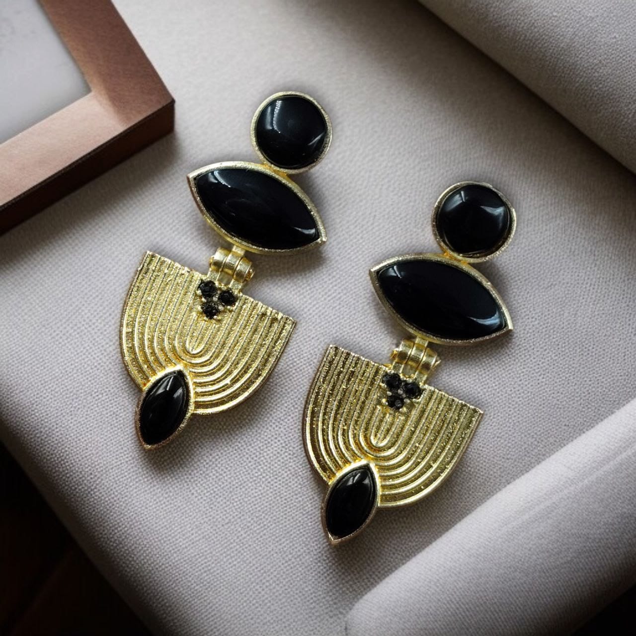 Luxury Gold Plated Stone Earrings | Unique Dangler Western Style Jewellery