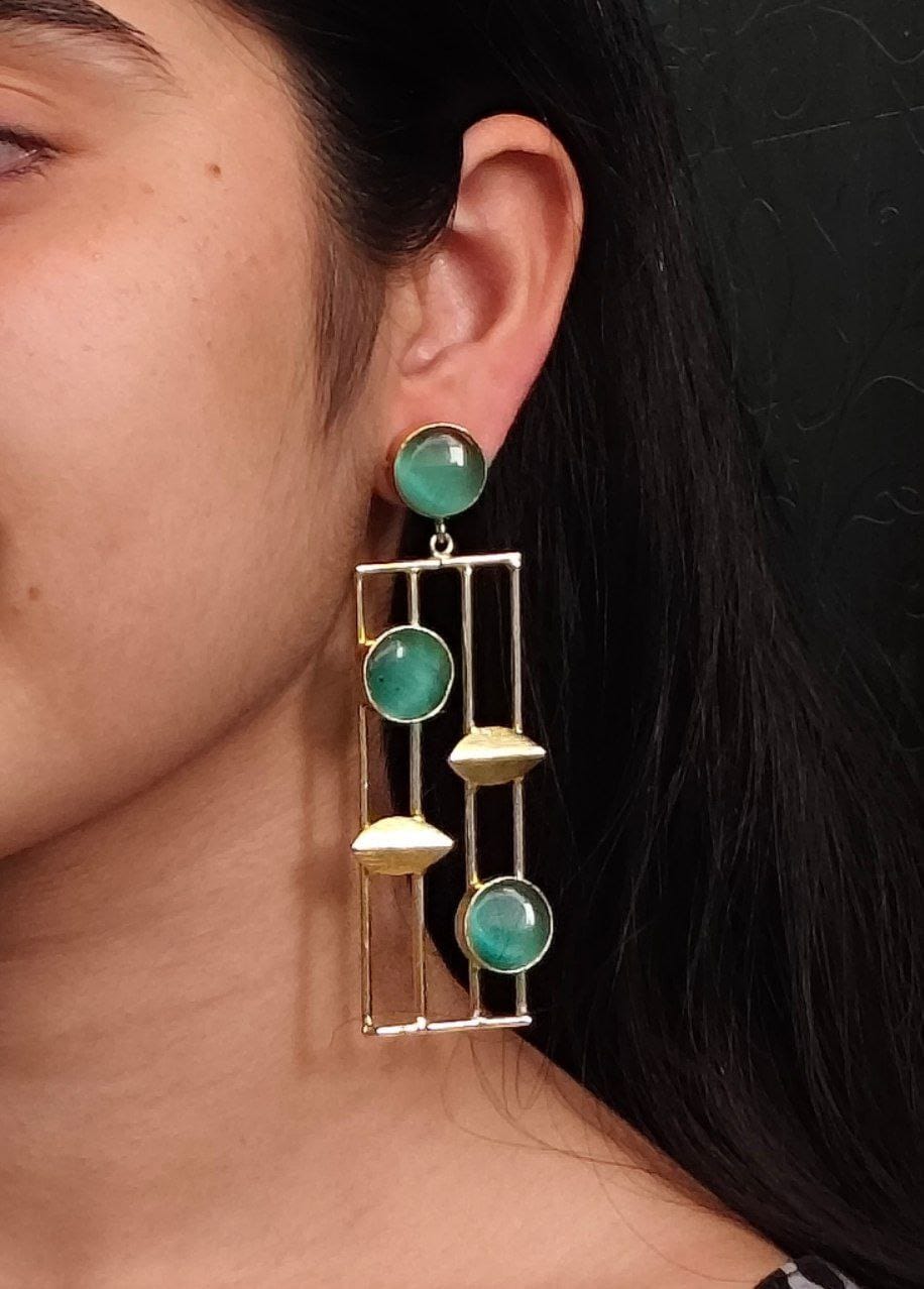 Traditional Indian Wedding Earrings – Adorable Gold Plated Handmade Jewelry with Stone