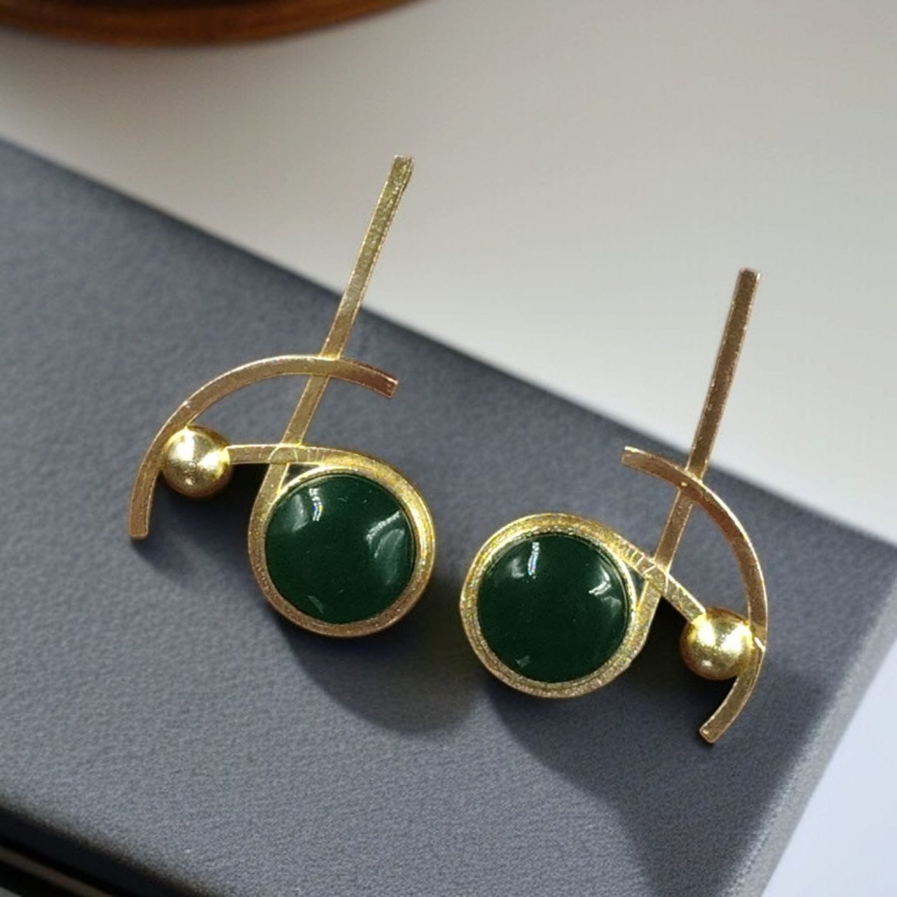 Party Wear Golden Earrings | Unique Stunning Gold Plated Stone Stud Jewelary