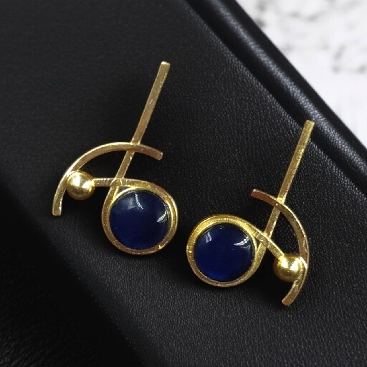 Party Wear Golden Earrings | Unique Stunning Gold Plated Stone Stud Jewelary