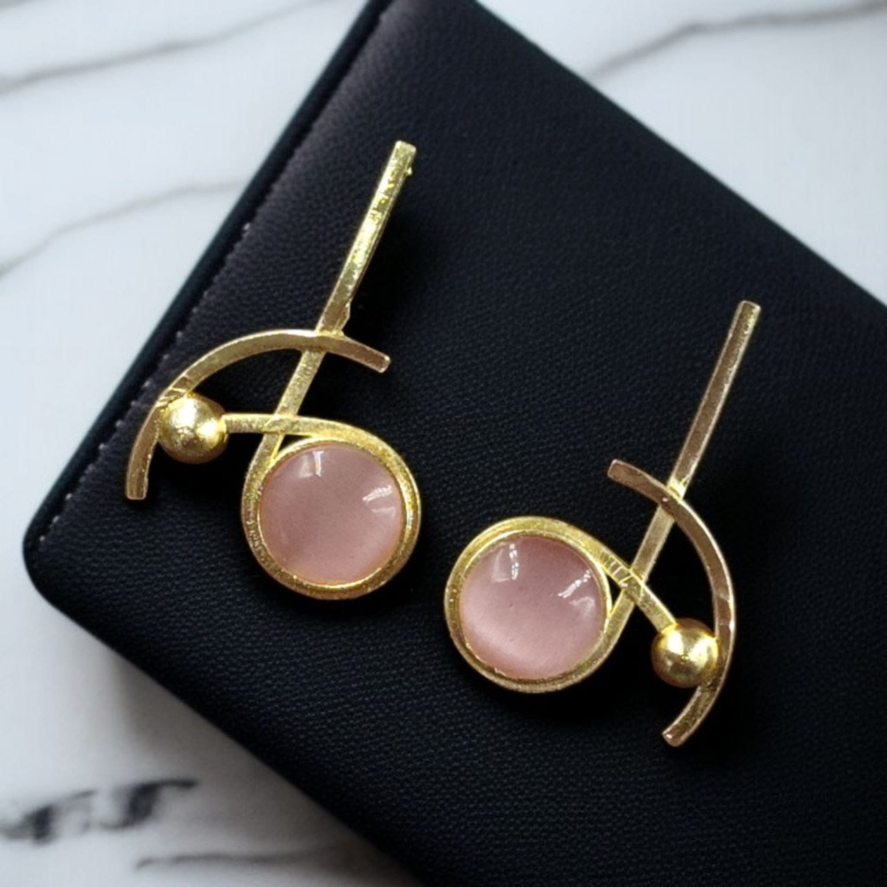 Party Wear Golden Earrings | Unique Stunning Gold Plated Stone Stud Jewelary