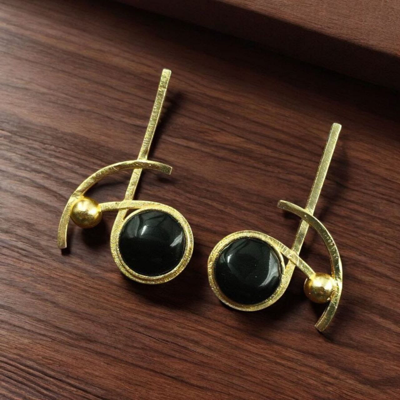 Party Wear Golden Earrings | Unique Stunning Gold Plated Stone Stud Jewelary