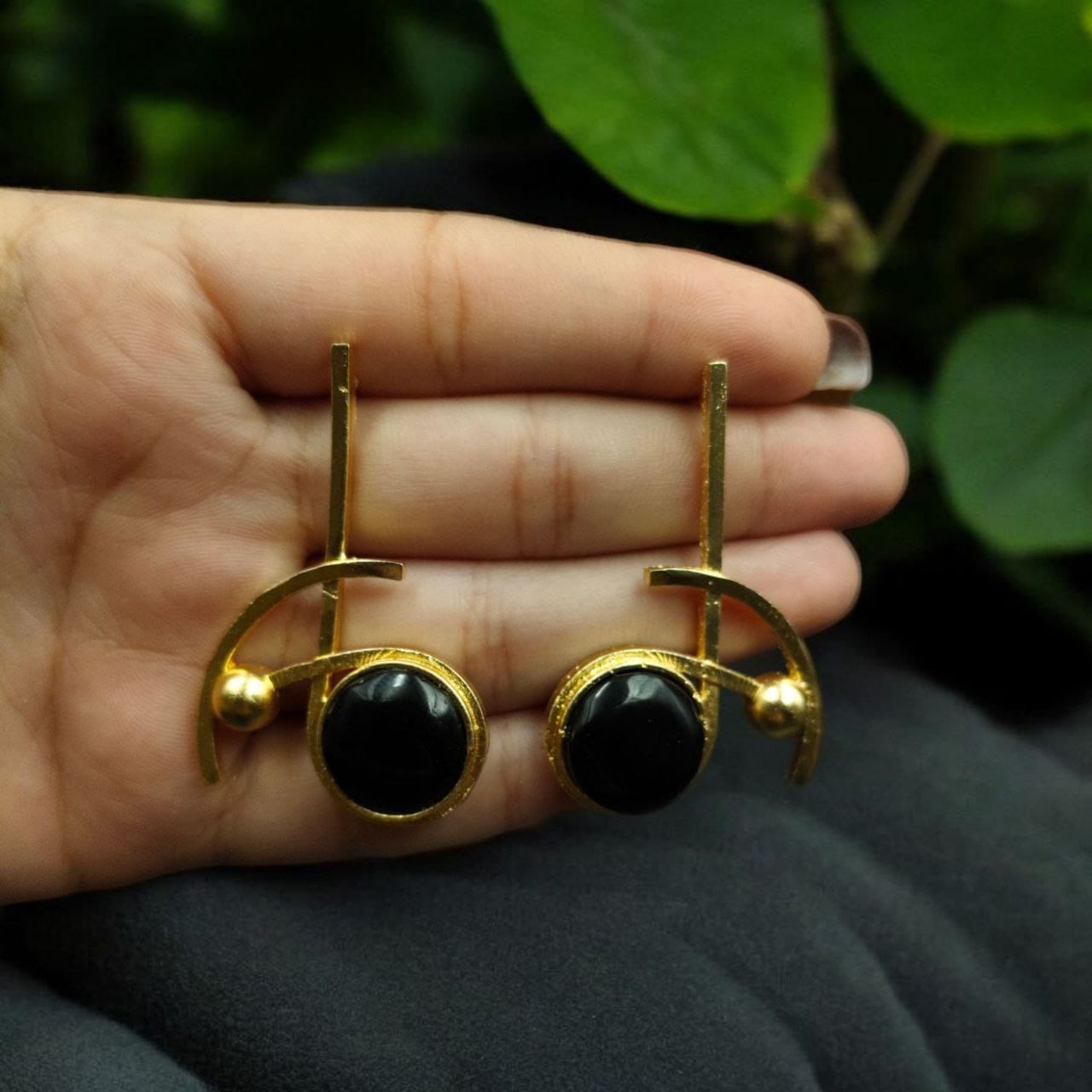 Party Wear Golden Earrings | Unique Stunning Gold Plated Stone Stud Jewelary
