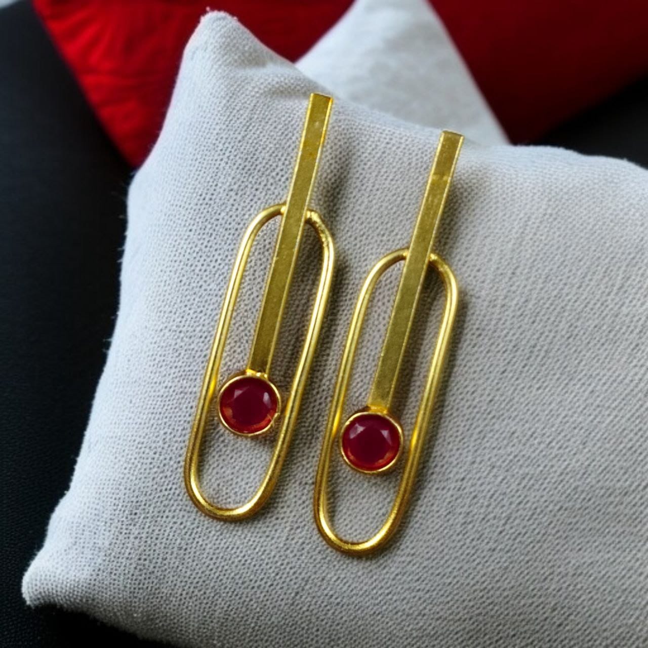 Stylish Western Style Gold Plated Unique Stud Earrings | Casual & Daily Wear Outfit Jewelry