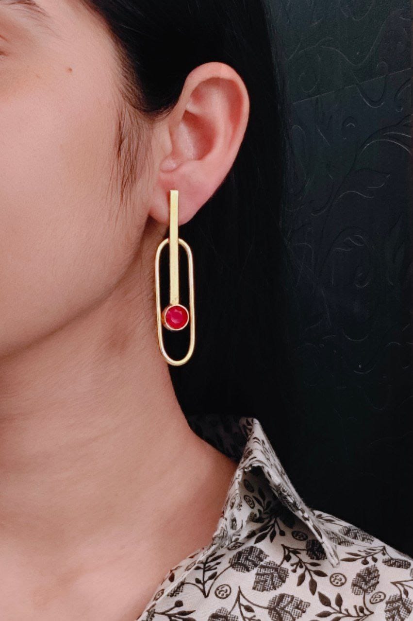 Stylish Western Style Gold Plated Unique Stud Earrings | Casual & Daily Wear Outfit Jewelry