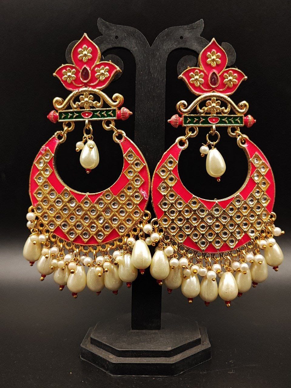 Gold Plated Lotus Chandbali Earrings | Best Wedding Special Jewellery Collection