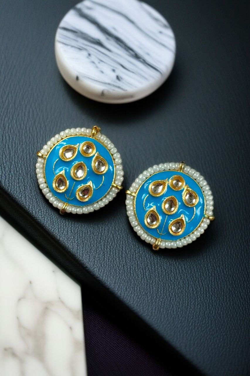 Beautiful Meenakari Golden Earrings with Elegant Pearl Detailing for Everyday Style