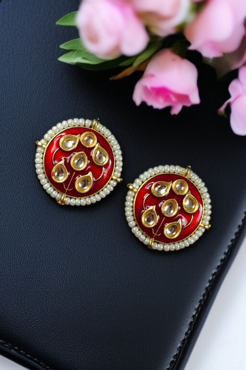 Beautiful Meenakari Golden Earrings with Elegant Pearl Detailing for Everyday Style