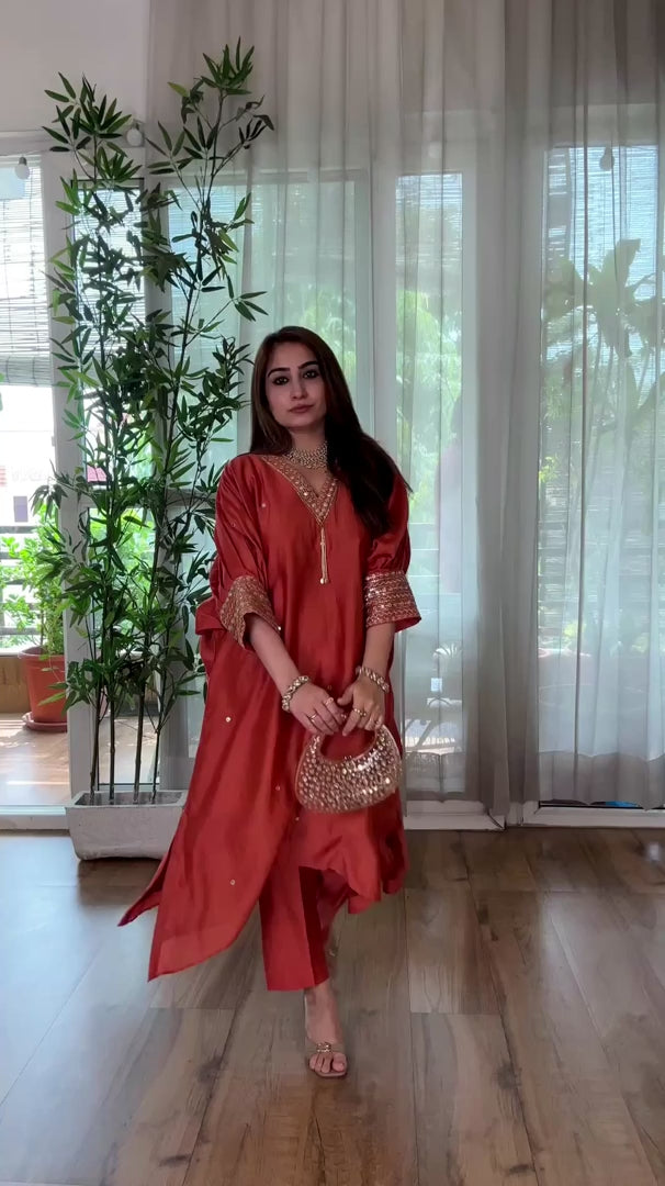 Chanderi Mirrorwork Antifit Set