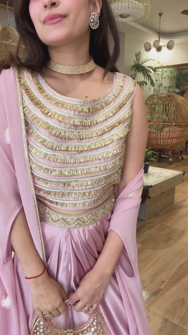 Gota Drape Skirt Set